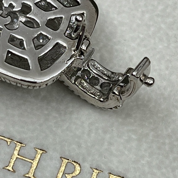 Vintage Judith Ripka Sterling Silver CZ Cluster Enhancer Pendant - Picture 6 of 16